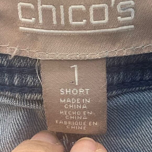 Chicos straight leg denim jeans size 1 short, size 8 - Picture 4 of 9